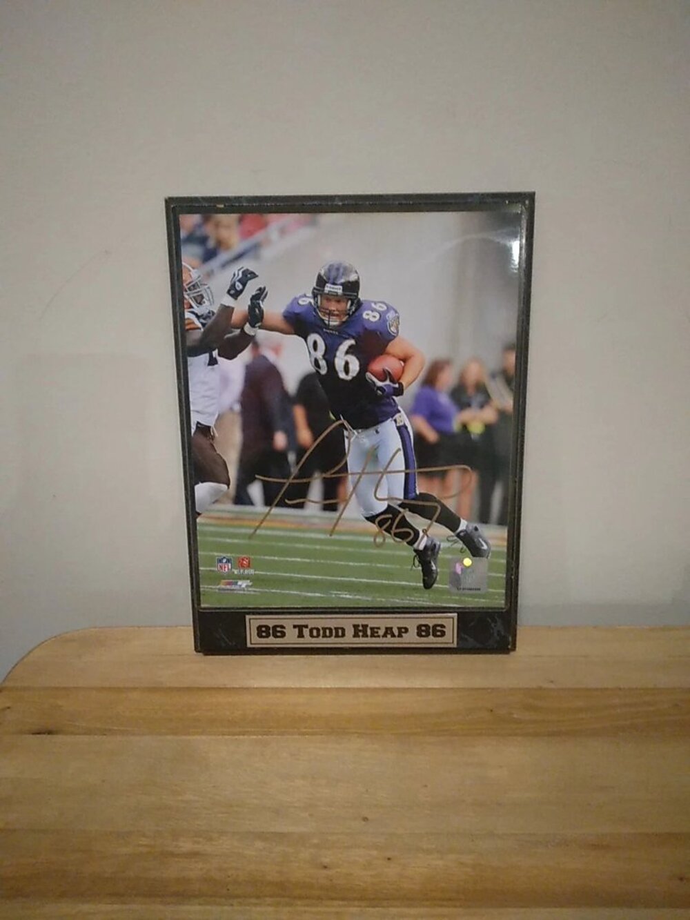 Baltimore Ravens #86 Todd Heap Autographed Photo & Frame